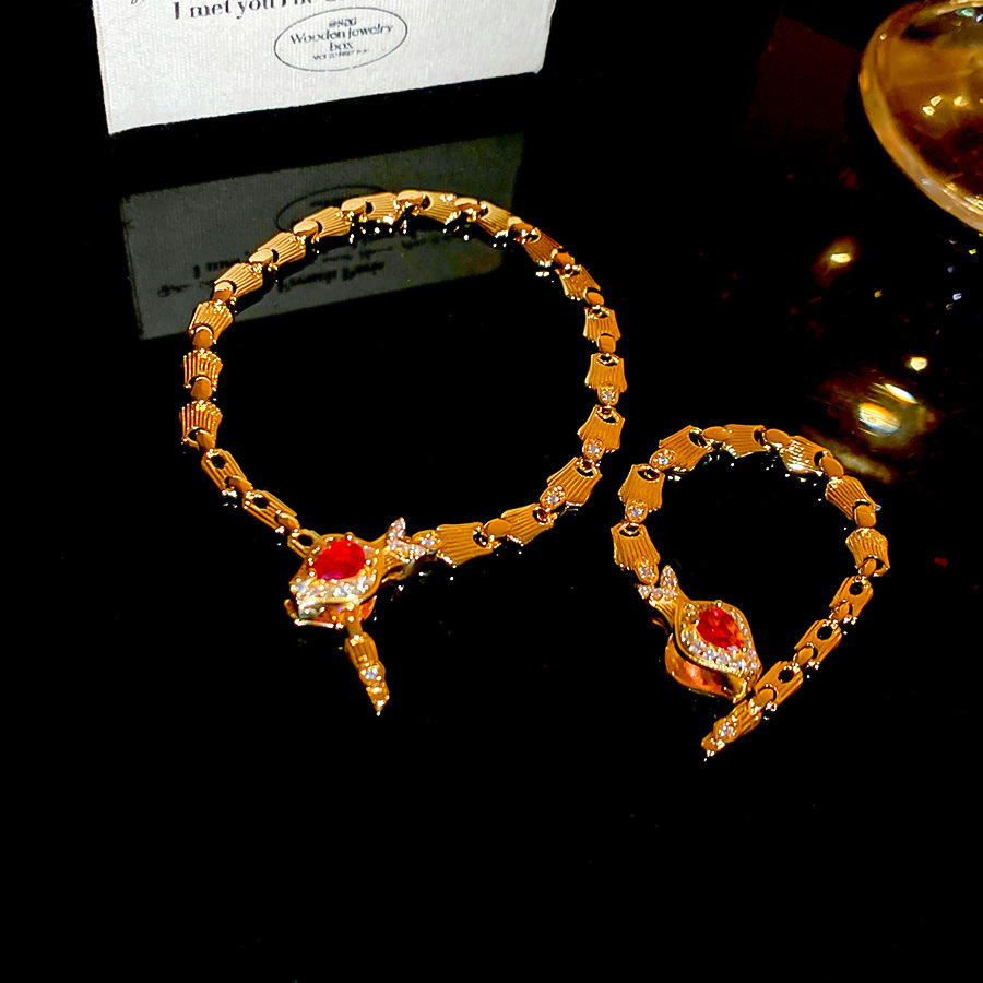 Unique design snake bone bracelet ring set, 2026 new popular model, luxurious and elegant hand jewelry with a sense of luxury - view 8