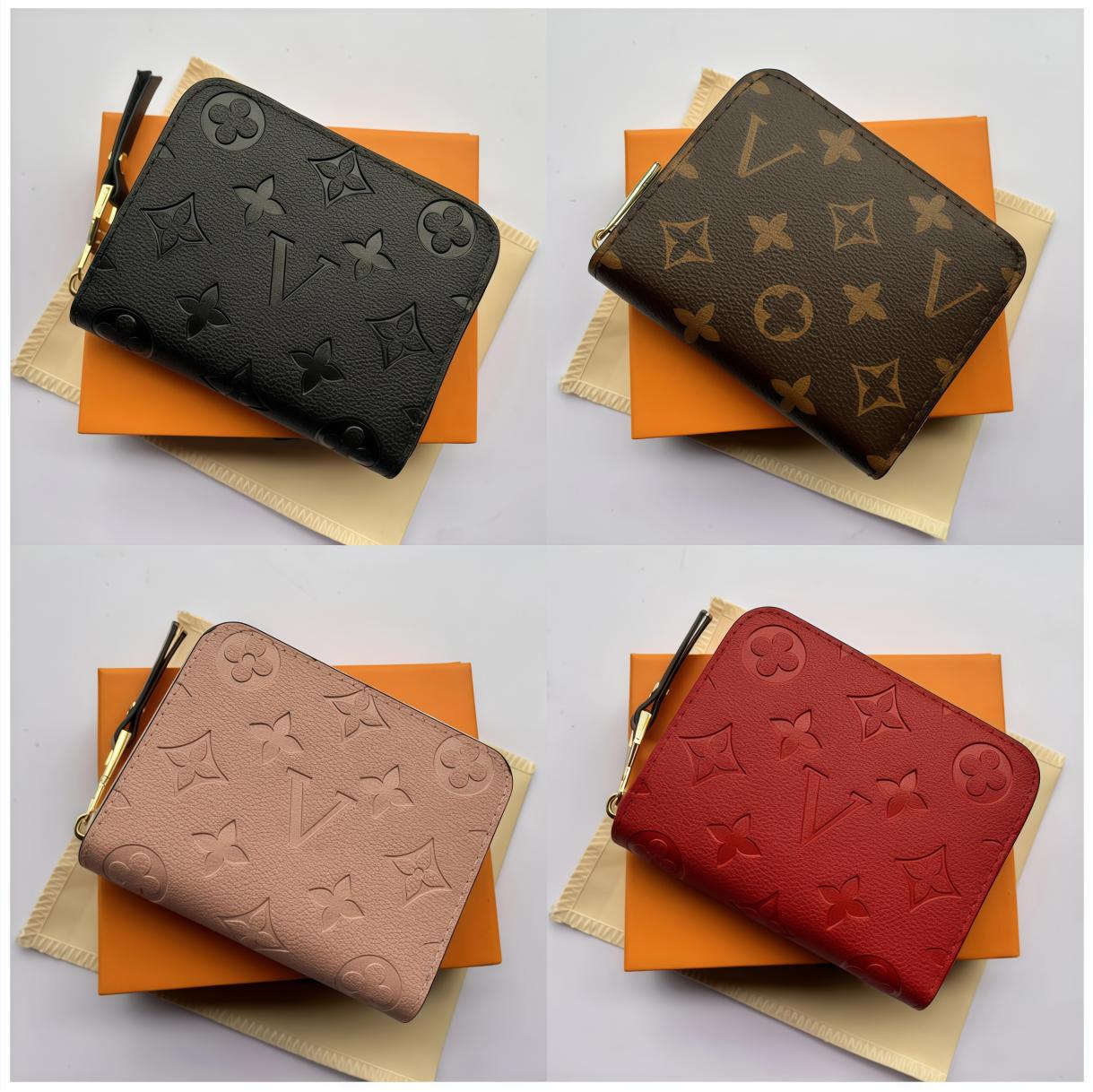 Top quality Fashion designer wallets luxury womens short purses embossed flower letters credit card holders ladies plaid money clutch bags with box and dustbag 10A
