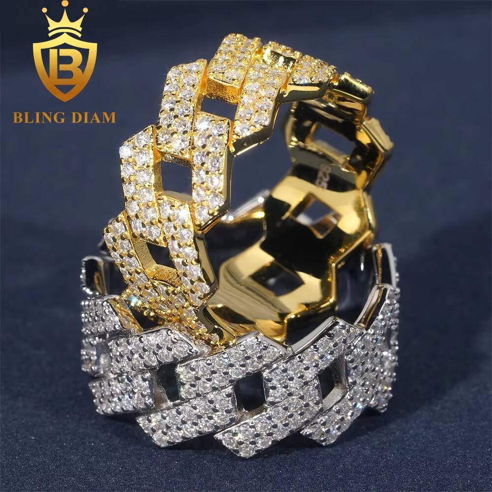 Fashion Rings for Men Moissanite Iced Out Moissanite Hip Hop Jewelry High Quality Diamond Pass Diamond Test with GRA