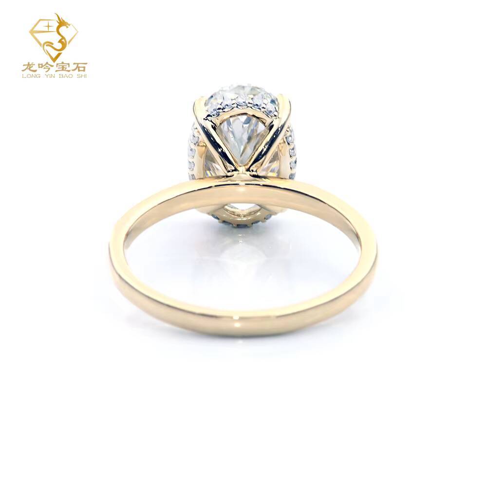 Custom Oval Cut Lab Grown Diamond Ring 14k Solid Gold IGI Certified CVD HPHT Diamond Ring Anniversary Wedding Ring for Women Men