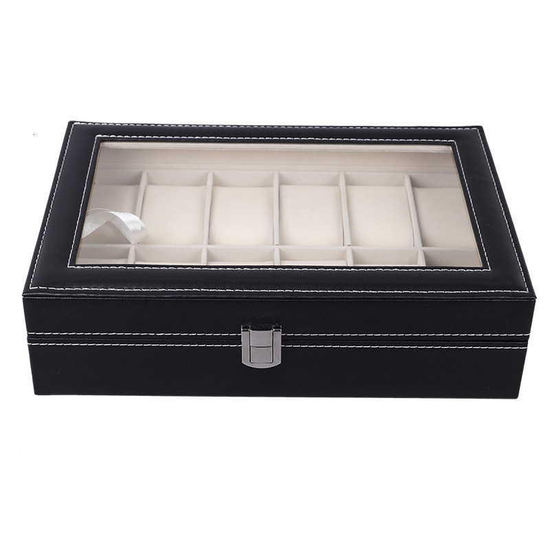 PU Leather High-end Watch Storage Box Transparent Skylight Buckle Watch Display Box Glasses Storage Packaging Box 260422