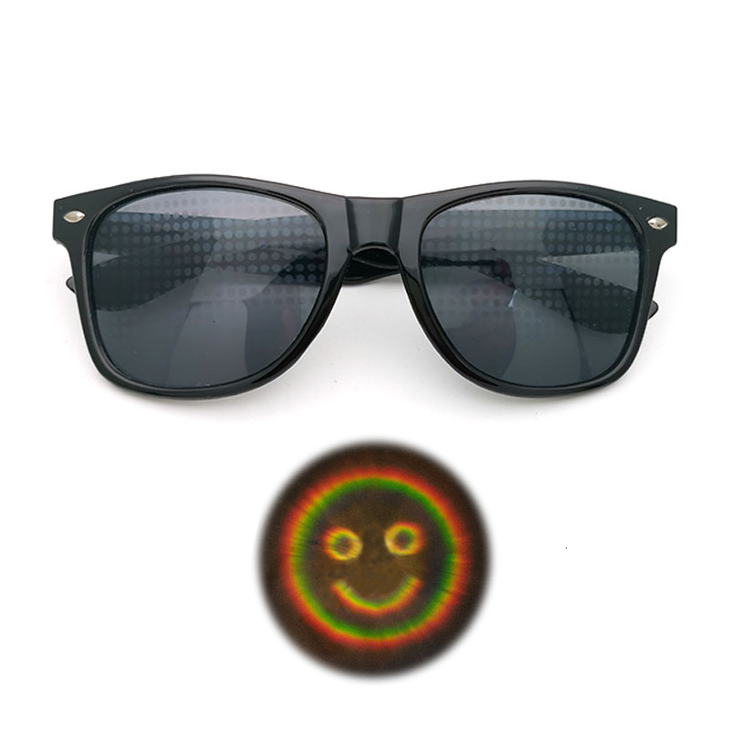 TikTok Hot Selling Rice Nail Fireworks Glasses Diffraction Heart Special Effect Optical Glasses Dance Party Light Show Sunglasses In Stock