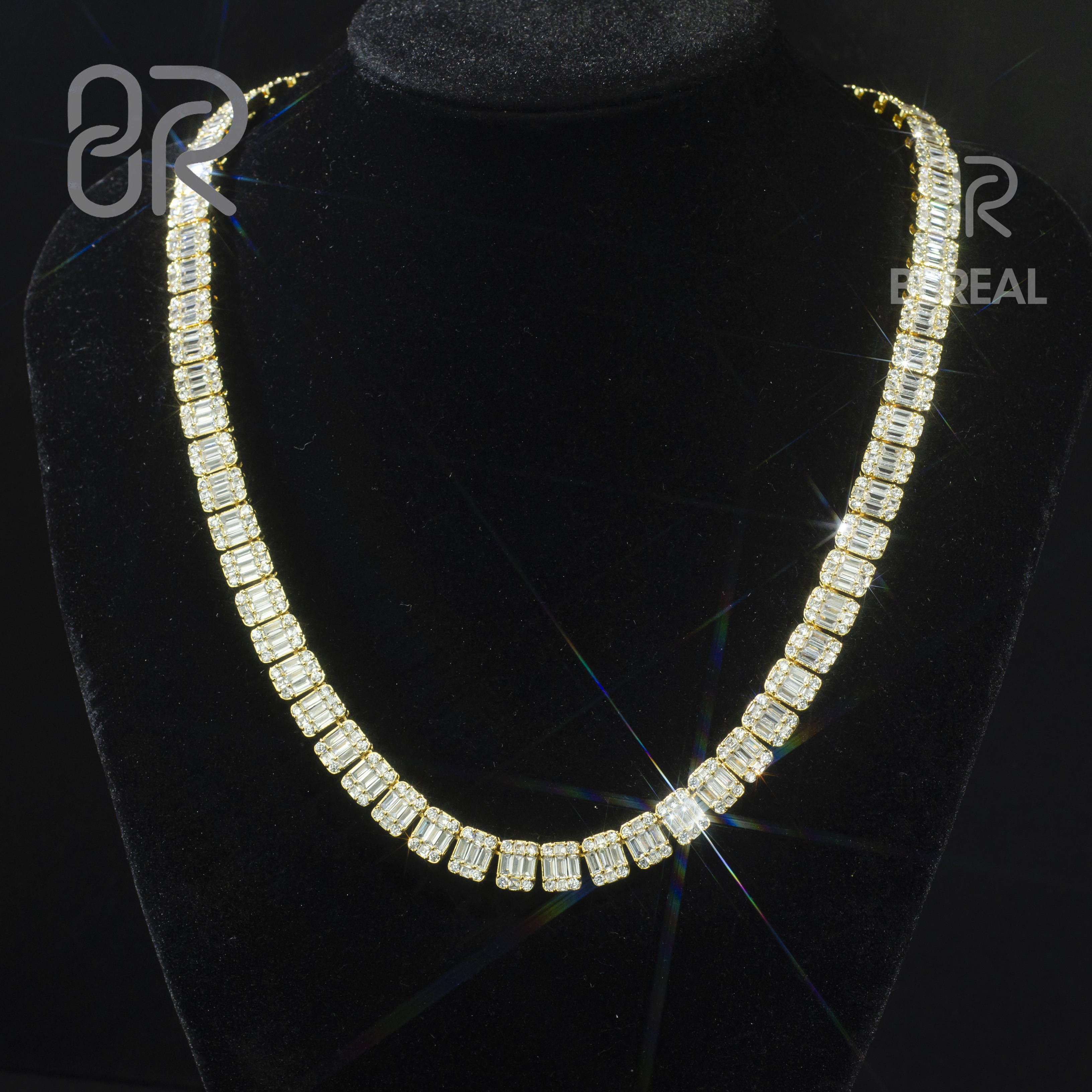 10mm 8 VVS Moissanite Tennis Chain Necklace Fast Shipping 925 Sterling Silver Fine Jewelry