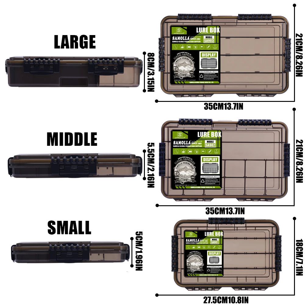 SAMOLLA Large Waterproof Fishing Tackle Box Fish Hook Lure Bait Storage Case Portable Gear Accessorie 260421