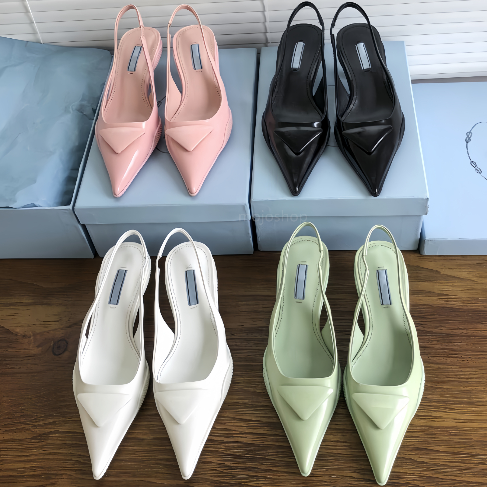 kitten Slingback Designer Sandals Women Heels Dress Shoes Kitten Heel Sandals Leather Pointed Toe Sandals 3.5CM 7.5CM Heel Fashion Loafers Sandal
