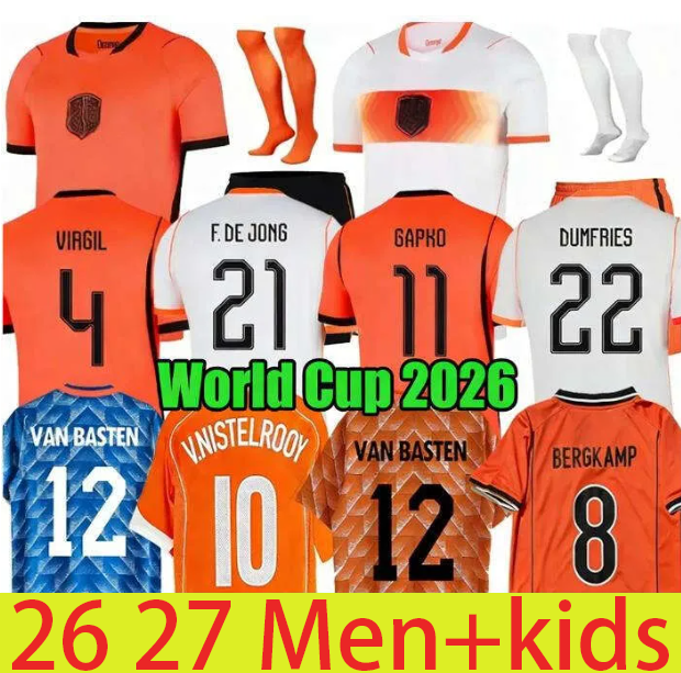 Netherlands Jersey 2026 World Cup Dutch National Nederlands Elftal Soccer Jerseys F. JONG DE LIGT 26 27 Holland Football Shirt XAVI Kids Kit football jersey shirts