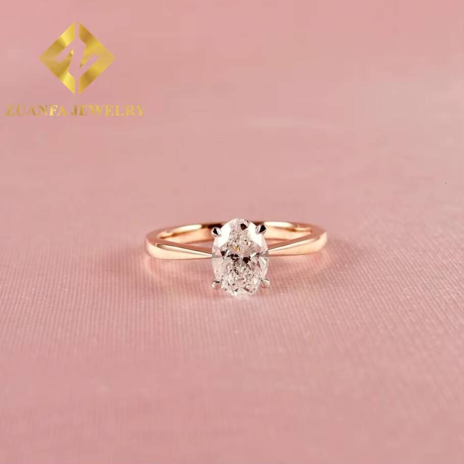 Hot Sale Custom Design 14K Solid Gold 4carats Vvs Diamond Engagement Moissanite Rings for Women