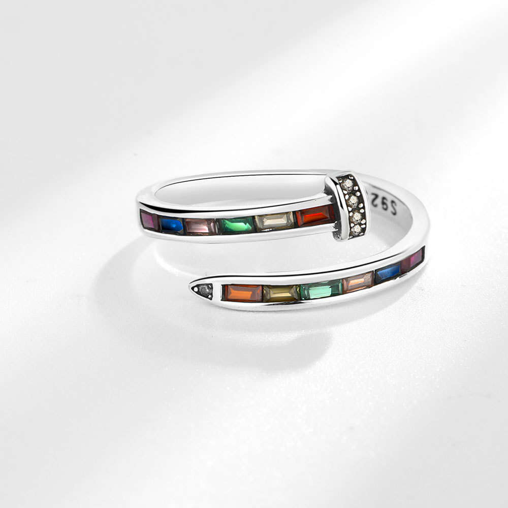 Light Luxury Ins-Tiktok Style Versatile Classic Studded With Full Diamond Zircon Inlay, Adjustable Open Ring For Women