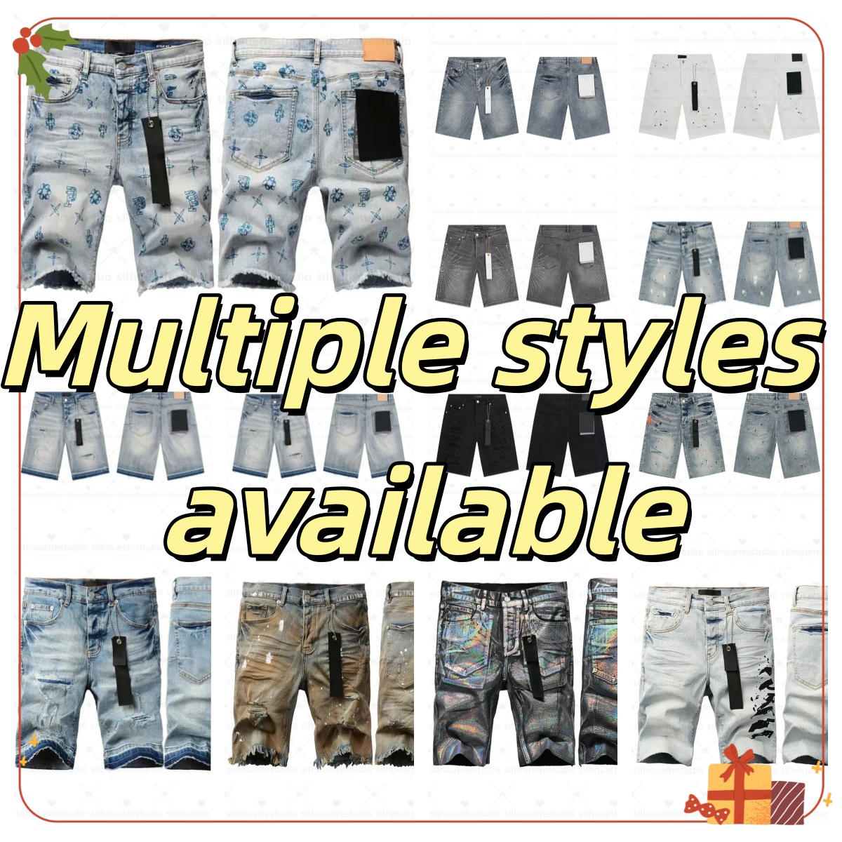 shorts purple shorts men designer High quality purplejeans Designer Mens Jeans Shorts Summer Fashion Trousers Brands Beach Pants Street Wear Denim Jeans