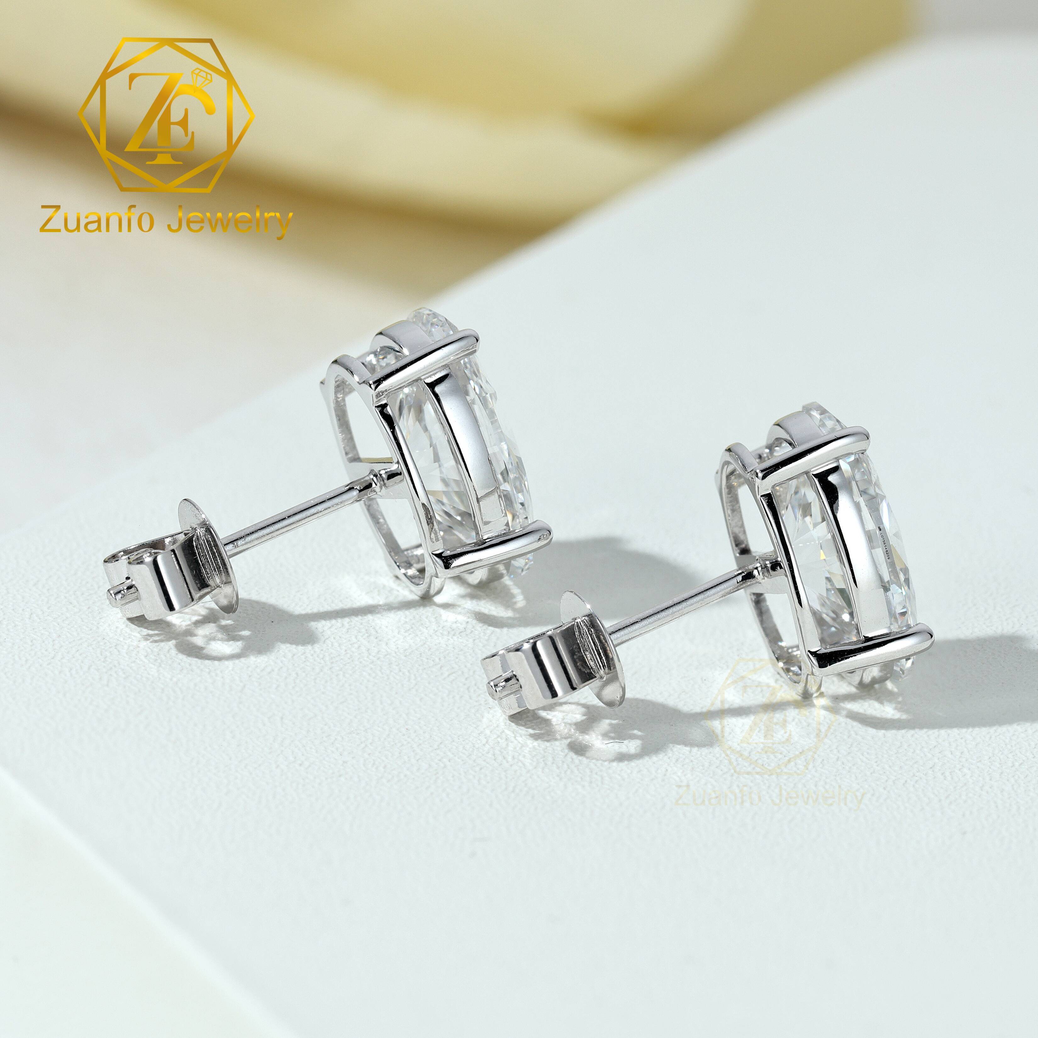Fine Jewelry Oval Cut Lab Grown Diamond Earrings 1-3ct D Color IGI Certified Luxury Unisex 18K Solid Gold Stud Earrings