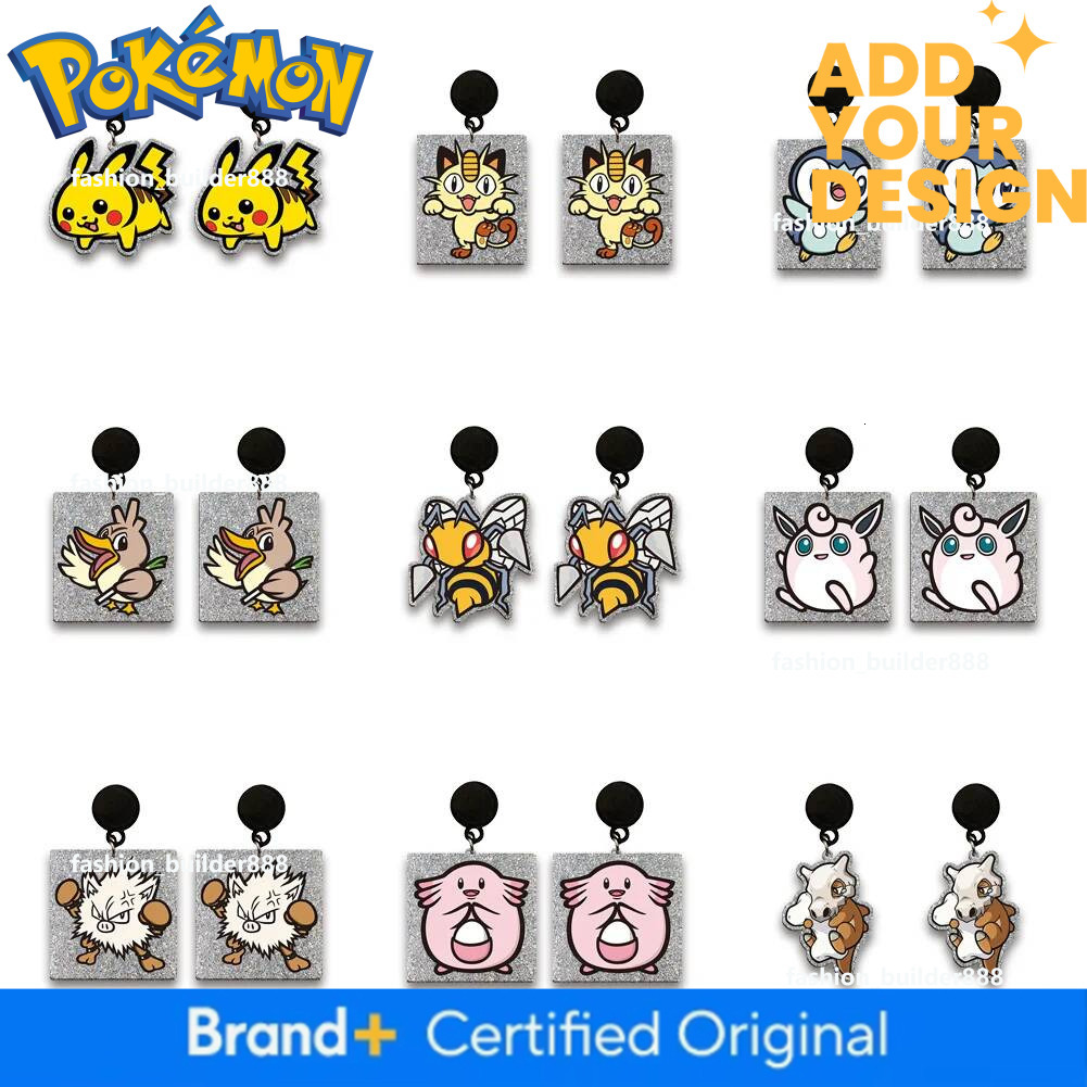 Pokemon Eevee Evolution Acrylic Drop Earrings Lightweight Cartoon Jewelry For Fans Party Holiday Gift
