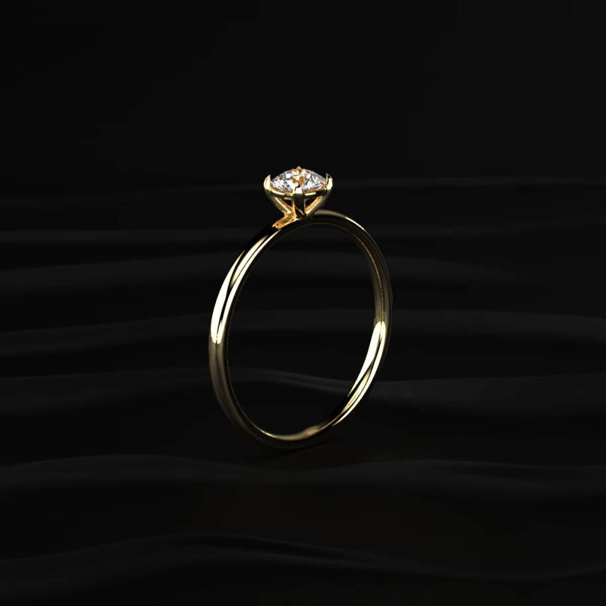 1ct Round Cut Moissanite Engagement Ring 14K Solid Gold Minimalist Solitaire Wedding Band Wholesale Fine Jewelry Gift for Her