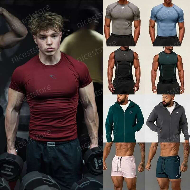 Tight Gym Sharks Men Onyx Hoodie 5.0 Gym Men Shorts Clothes Set Large Retro Short Sleeved T-Shirt Long Pants Sunscreen Jogging Vest Gym Sharks Muscle Men Women Set