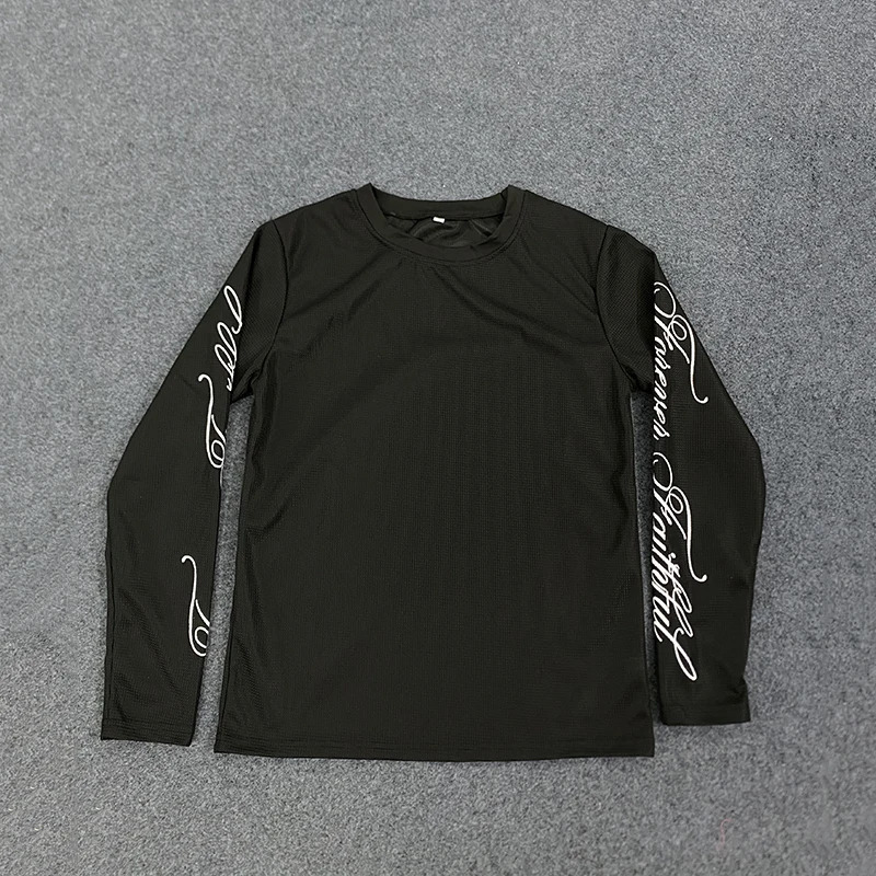 Spring American Retro Y2K Long Sleeve T-Shirt Casual round Neck Lightweight Breathable Top Letter Print Streetwear 260421 - view 7