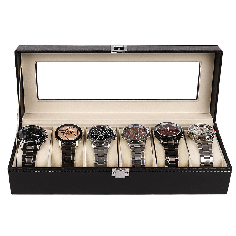 PU Leather High-end Watch Storage Box Transparent Skylight Buckle Watch Display Box Glasses Storage Packaging Box 260422