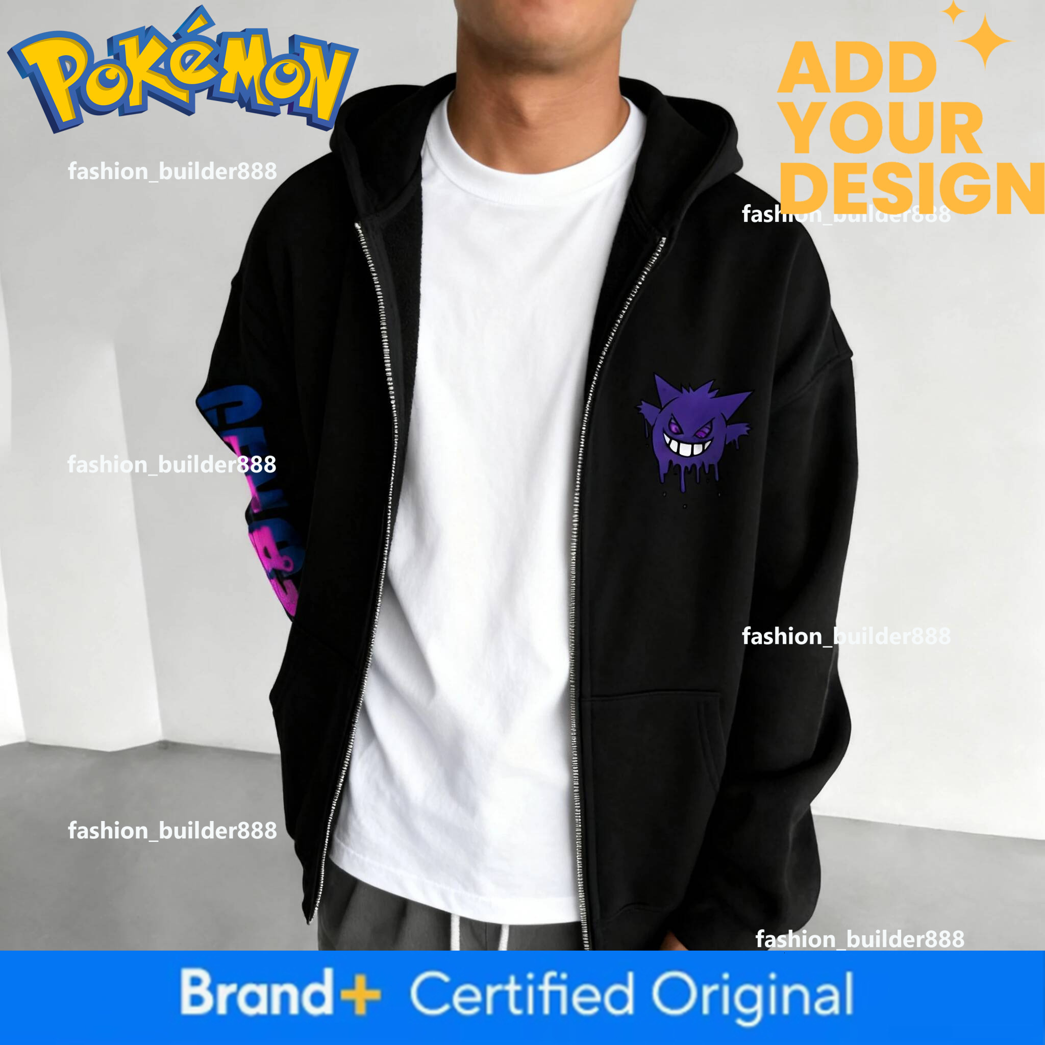 Pokemon Anime Co Branded Zipper Hoodie Autumn/Winter Unisex New Pikachu Printed Japanese Harajuku Casual Loose Sweater Top - view 3