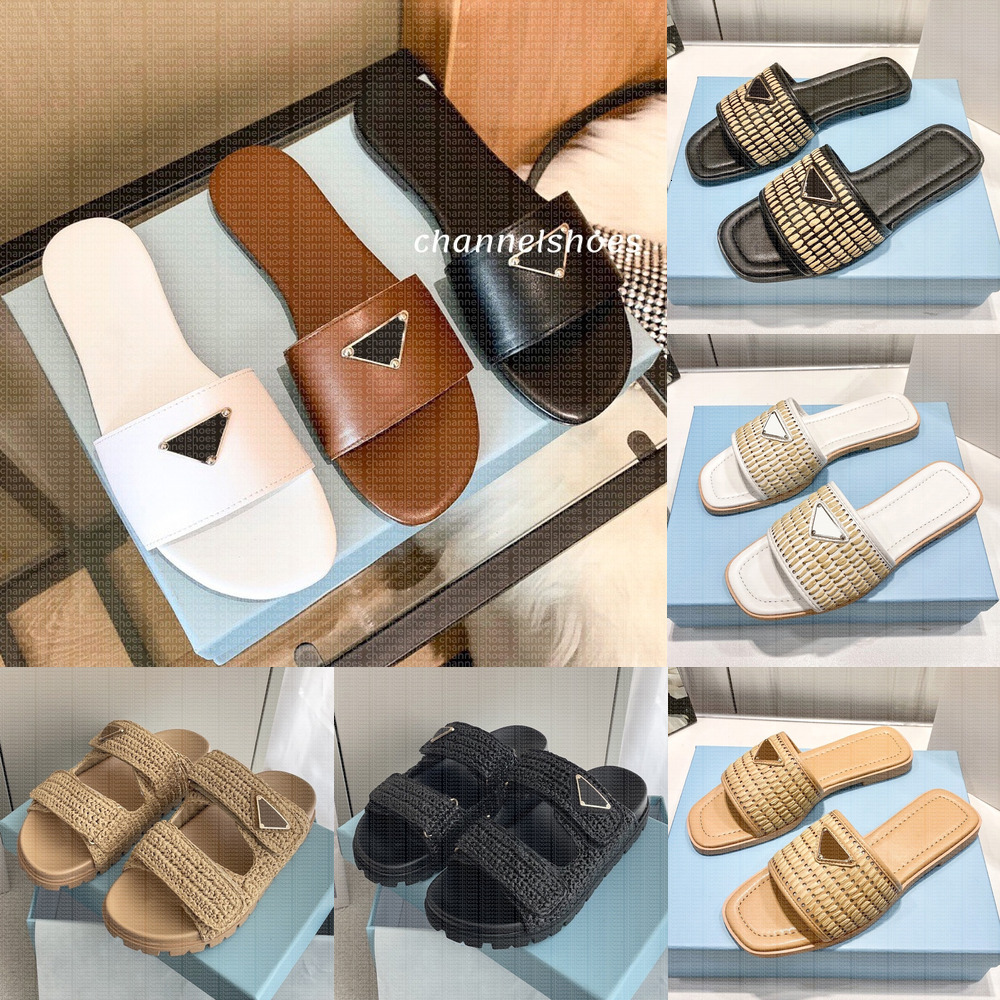 Slippers Sandals Women Famous Designer Crochet Flatform Slides Sandal Platform Heels Slider Chunky Knit Sliders Sandles Summer Flip Flops Slippers S