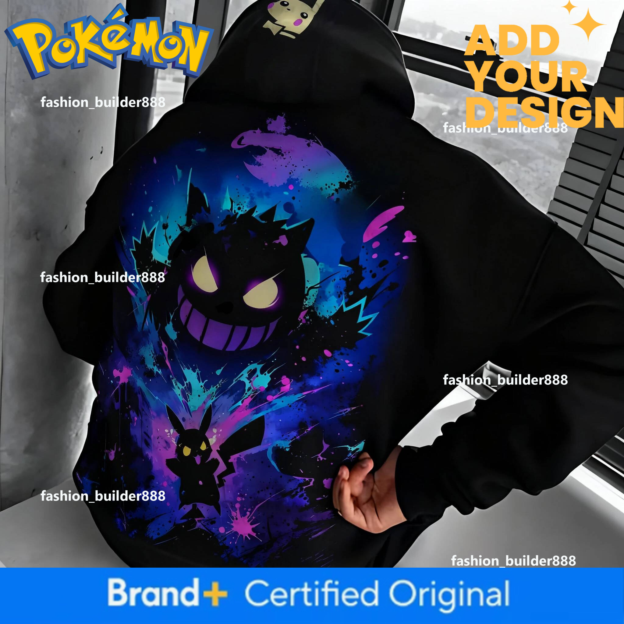 Pokemon Anime Co Branded Zipper Hoodie Autumn/Winter Unisex New Pikachu Printed Japanese Harajuku Casual Loose Sweater Top - view 4
