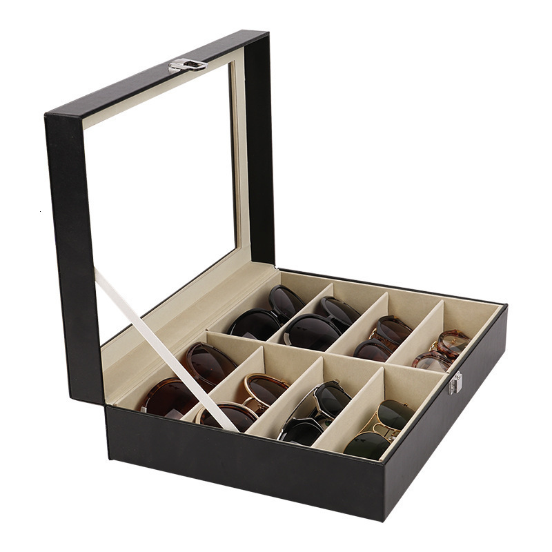 PU Leather High-end Watch Storage Box Transparent Skylight Buckle Watch Display Box Glasses Storage Packaging Box 260422