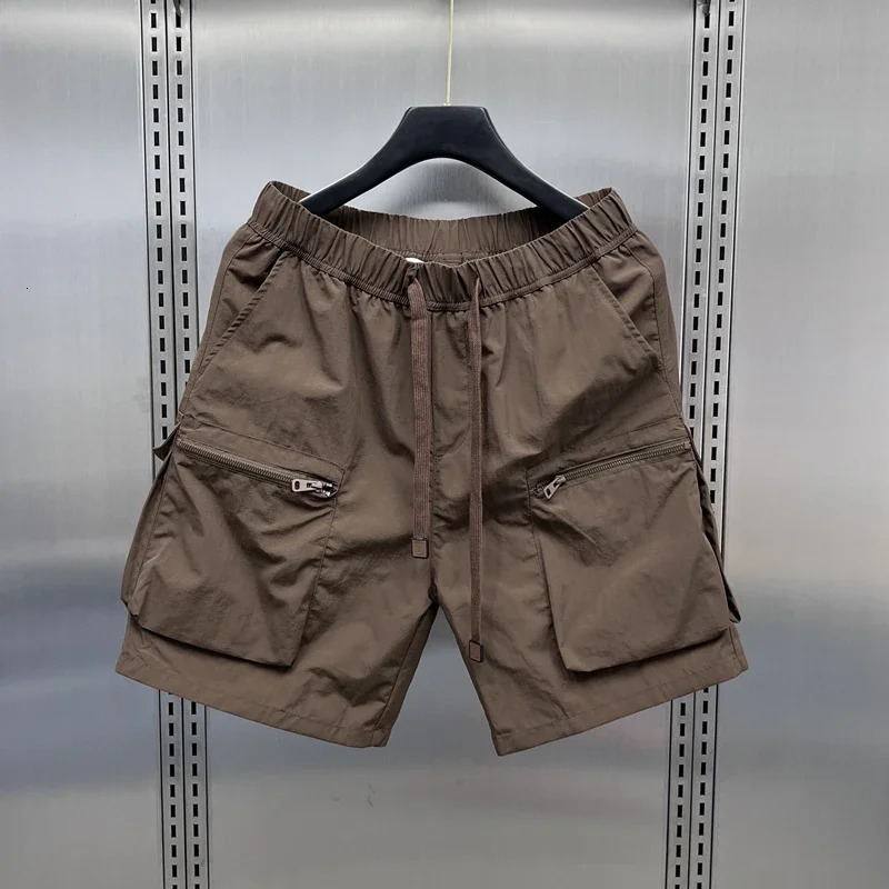 Summer Mens Sport Workout Shorts Quick Dry Athletic Shorts Lightweight Running Shorts Pockets Gym Beach Pants 260421
