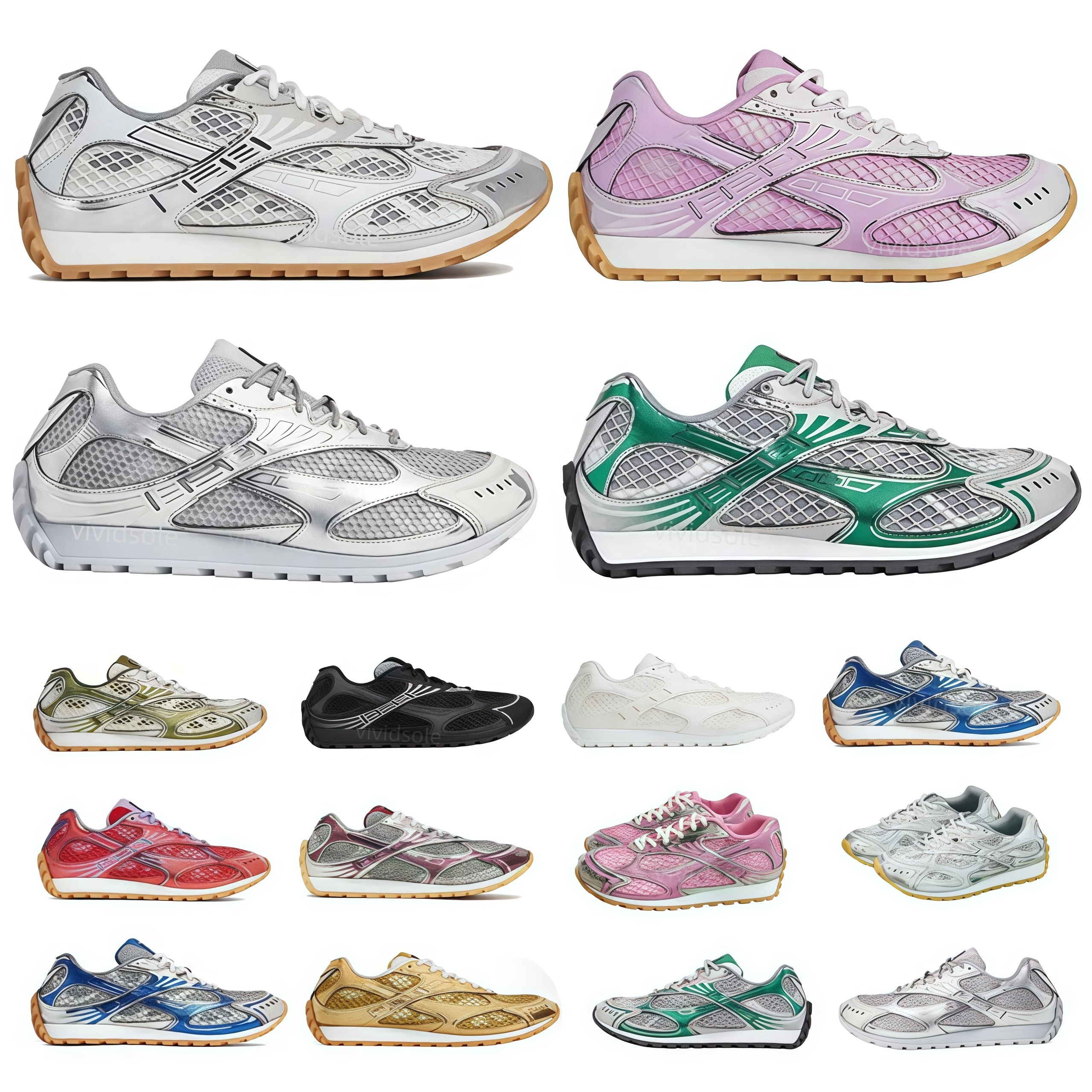 Designer Orbit Shoes Men Womens Luxury Sneakers Out Of Offices Casual Breathable Leather Nylon Fabric Lace Up Silver Black Gold Pink Brand Trainers Runners Shoes