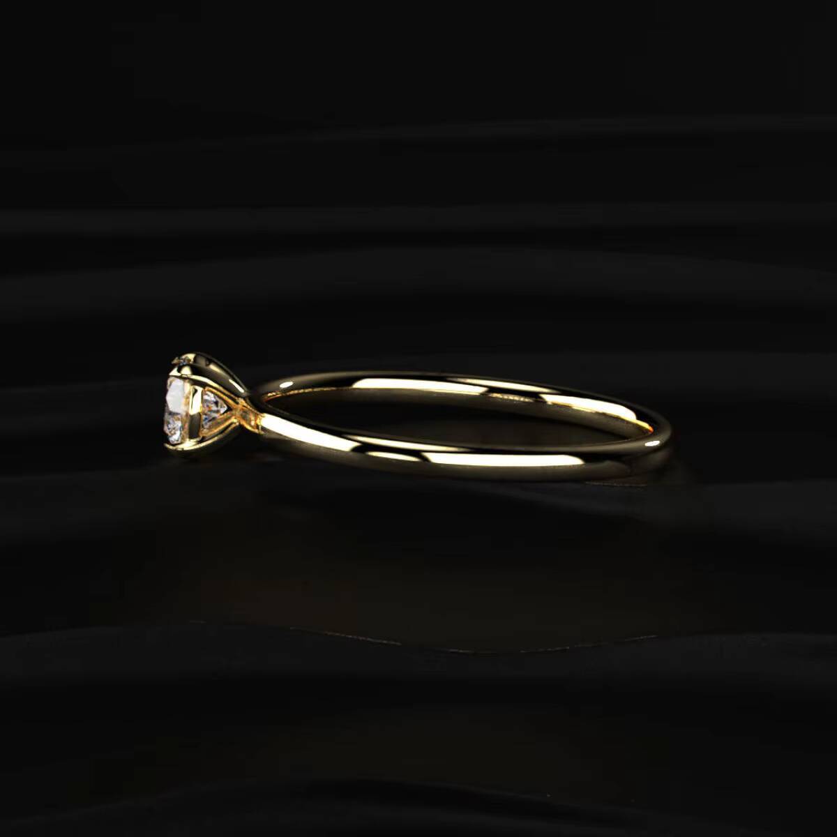 1ct Round Cut Moissanite Engagement Ring 14K Solid Gold Minimalist Solitaire Wedding Band Wholesale Fine Jewelry Gift for Her