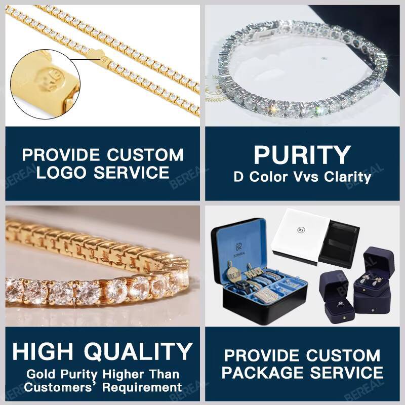 IGI Certified Lab Grown Diamond Tennis Bracelet Chain 18K Gold 925 Silver Cvd Vvs Created Made Diamond Tennis Necklace Women