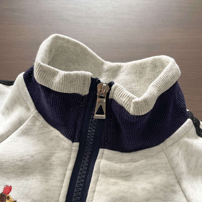 Boys Clothing Set New Spring Autumn Children's baby 2pcs Outfit Set Boys Girls Sporty Korean Style Cartoon Zipper Two Piece Clothing For Middle A - view 4