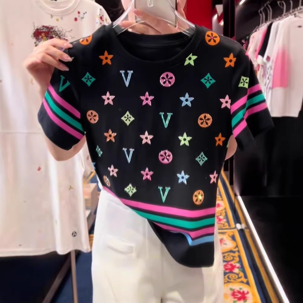 2026 Spring/summer New Vacation Style Letter Printed Short Sleeve Women's T-shirt Fashionable Multi Functional Casual Slimming Women's Top - view 3