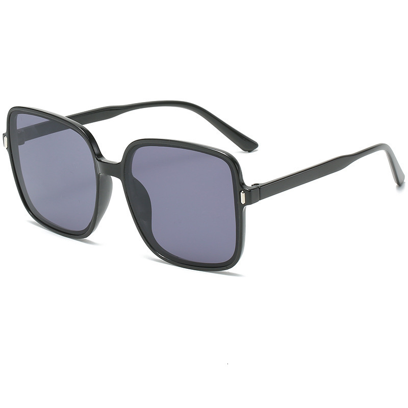 Trendy Personality Gradient Ocean Lens Sunglasses Internet Celebrity Style Rivet Large Frame Sunshade Glasses Rimless Casual Sunglasses