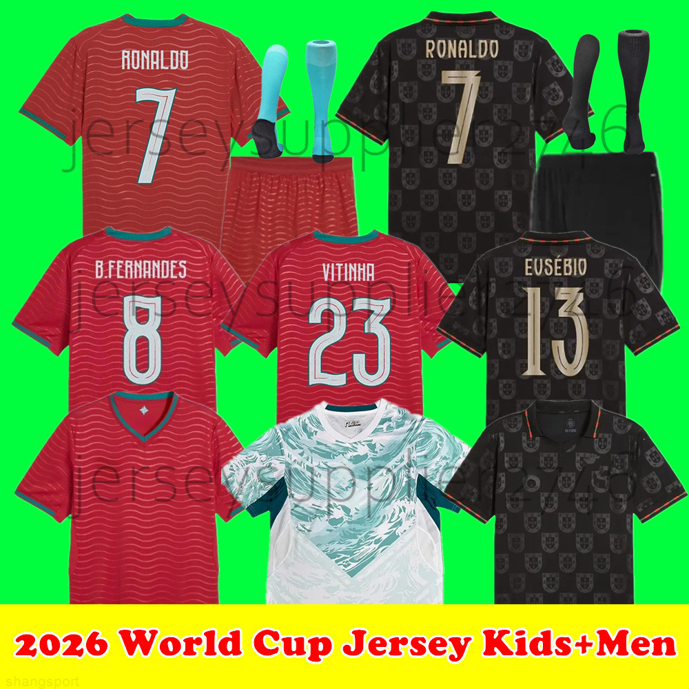 2026 World Cup kit maillot Portugal enfant Kids RONALDO Soccer Jerseys JOAO FELIX Home Away BFERNANDES football jersey BERNARDO GRAMOS VITINHA Camisa 