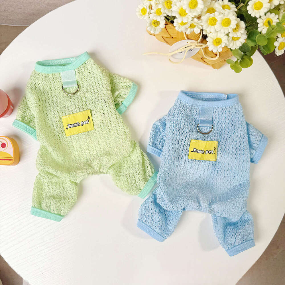 Famous brand Dog four legged clothing spring summer thin breathable hollow pet apparel cat clothes wholesale for Bichon Teddy Ragdoll cats pupakaIK