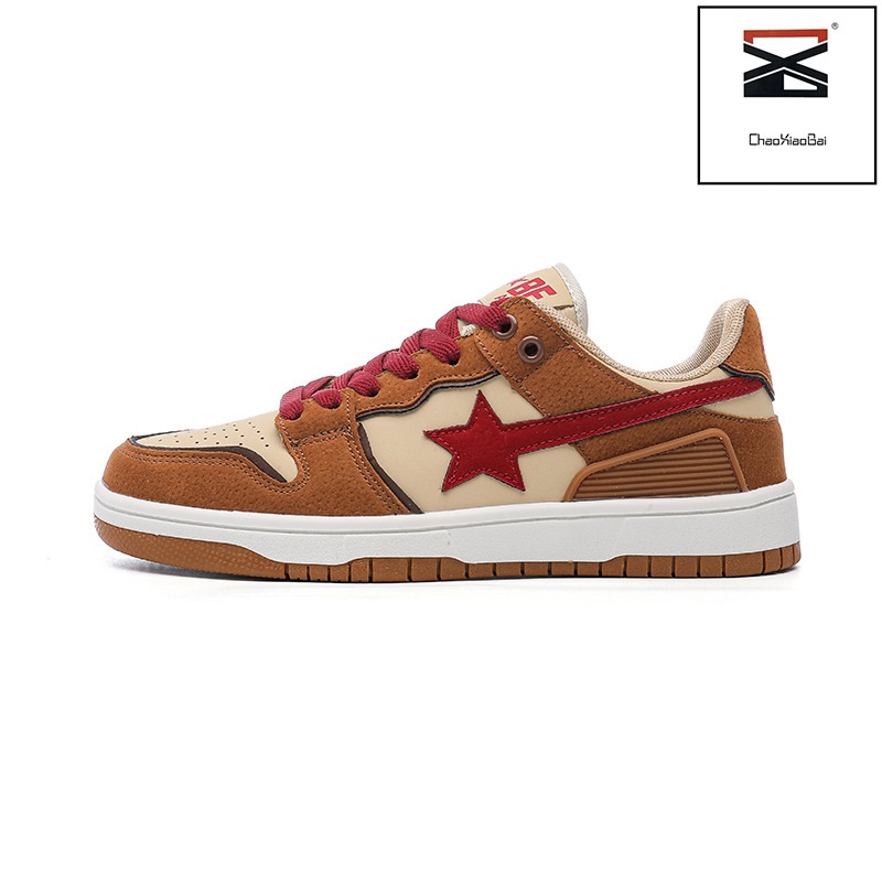 chao xiao bai Free Shipping Unisex Multi-colored Star Design Flat Sneakers - Low Top Skate Style Shoes