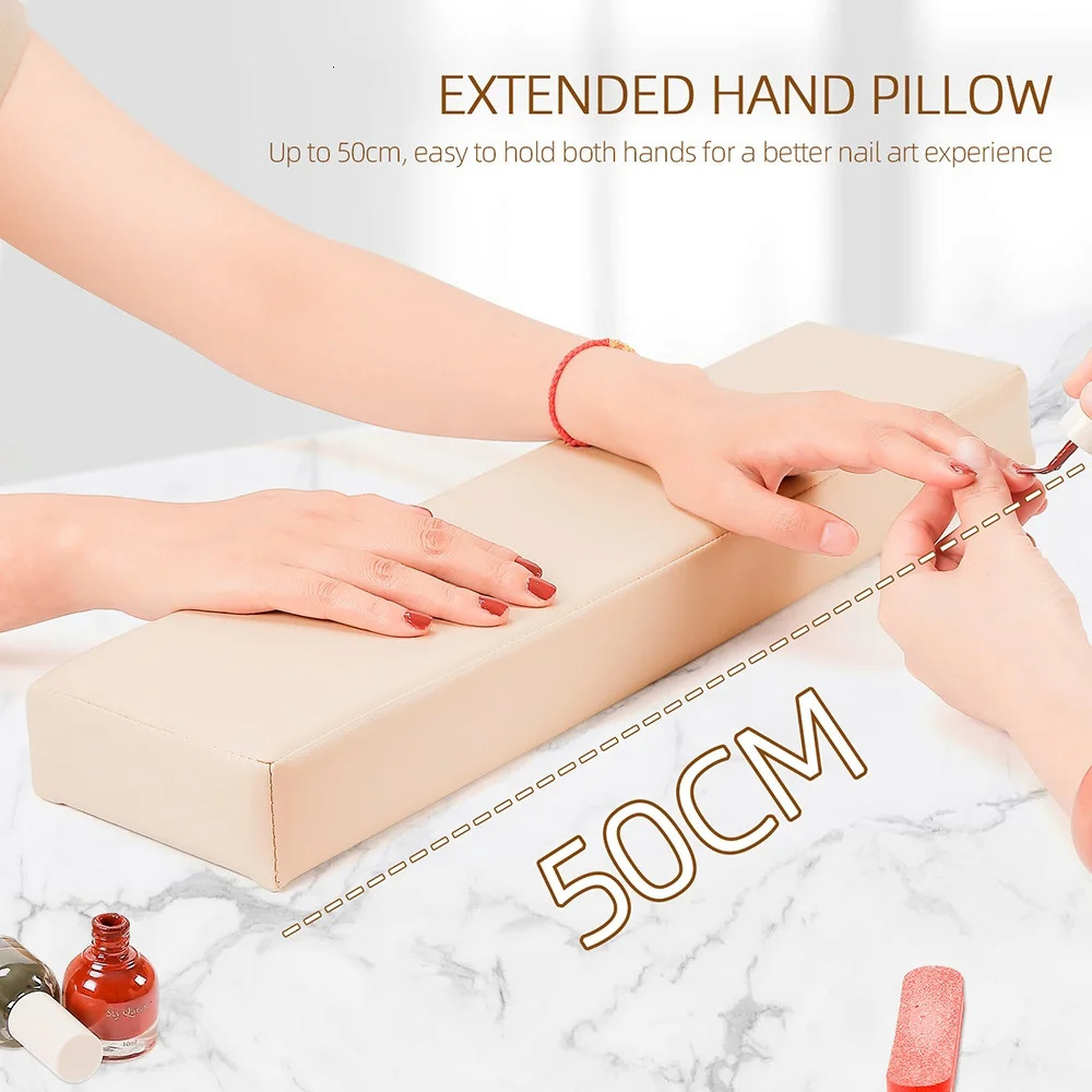 50cm Extended Hand Pillow Cuboid Manicure Hand Rests Holder Wrist Rests Nail Cushion Foot Support Pedicure Stand Footrest Pillow 260421