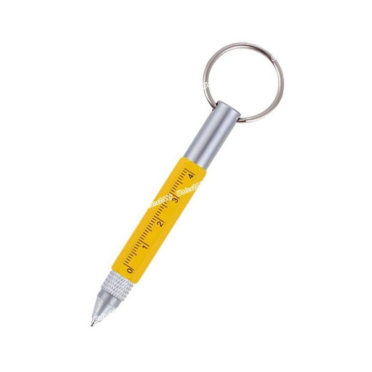 Multifunctional Mini Metal Ballpoint Pen Outdoor Tool Pen Screwdriver Keychain Short Scale Pens