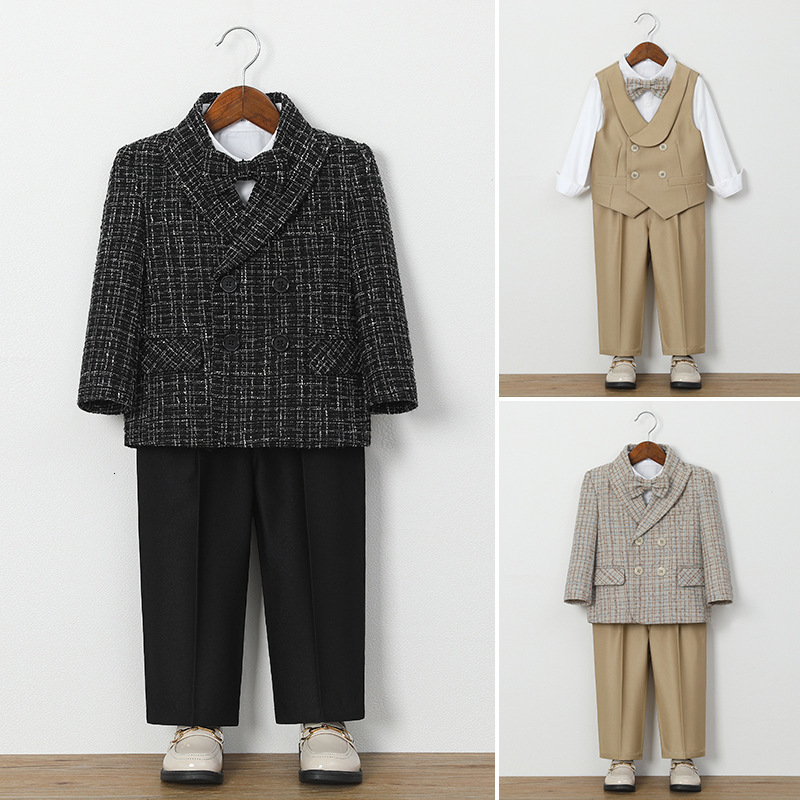 Boys suits autumn and winter flower childrens dresses performance clothes English baby one year old 260302