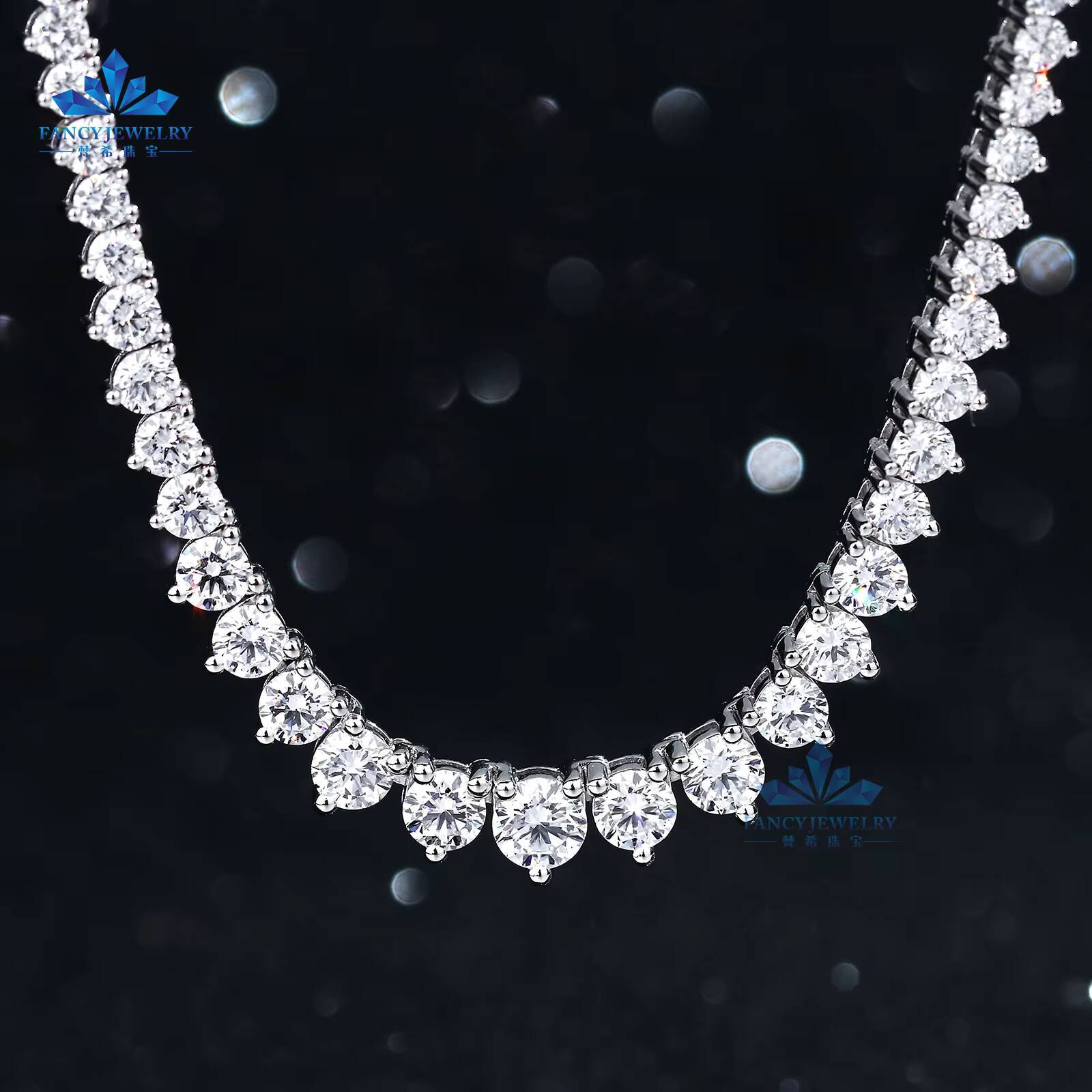 Luxury 19-5mm Lab Grown Diamond Drop Pendant Necklace 925 Silver Gold IGI Certified Custom Women Fine Jewelry Manufacturer