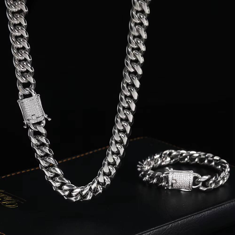 Hip Hop 12mm Cuban Stainless Steel Bracelet Pulseras Cubanas 18k Gold Plated Bangle Bracelet Men