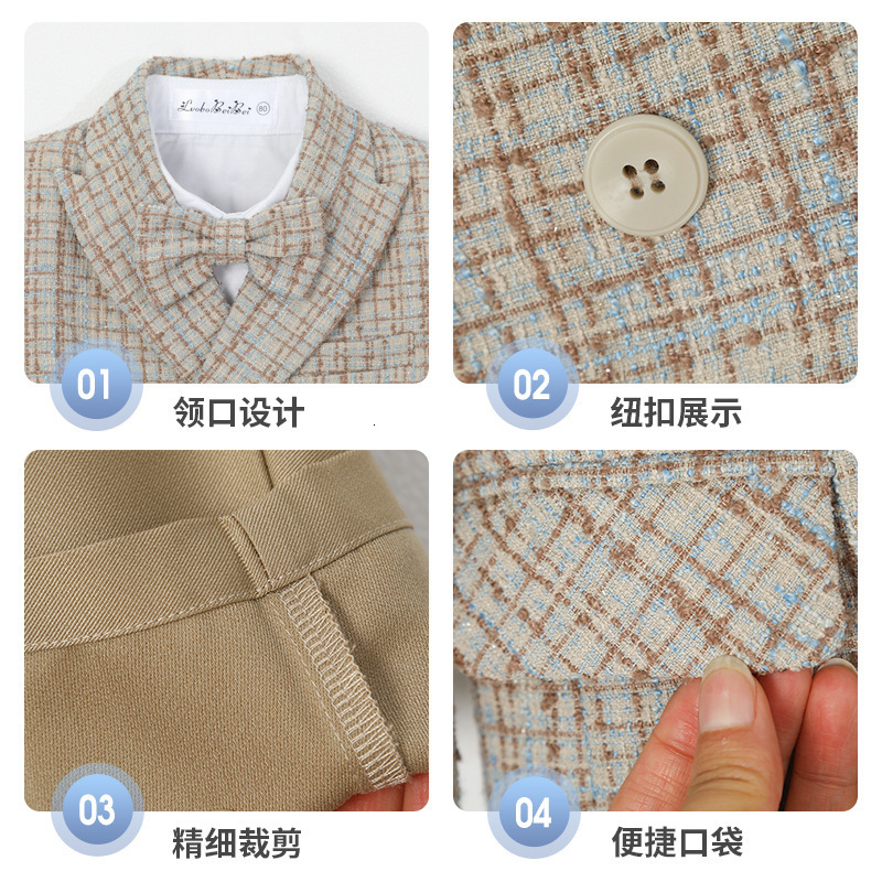 Boys suits autumn and winter flower childrens dresses performance clothes English baby one year old 260302