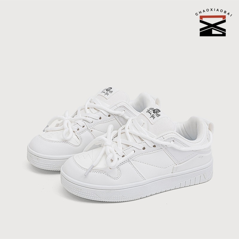 chao xiao bai Free shipping Colorblocked Couple's Casual Athletic Footwear | All-Match Men & Women Thicksoled Boards