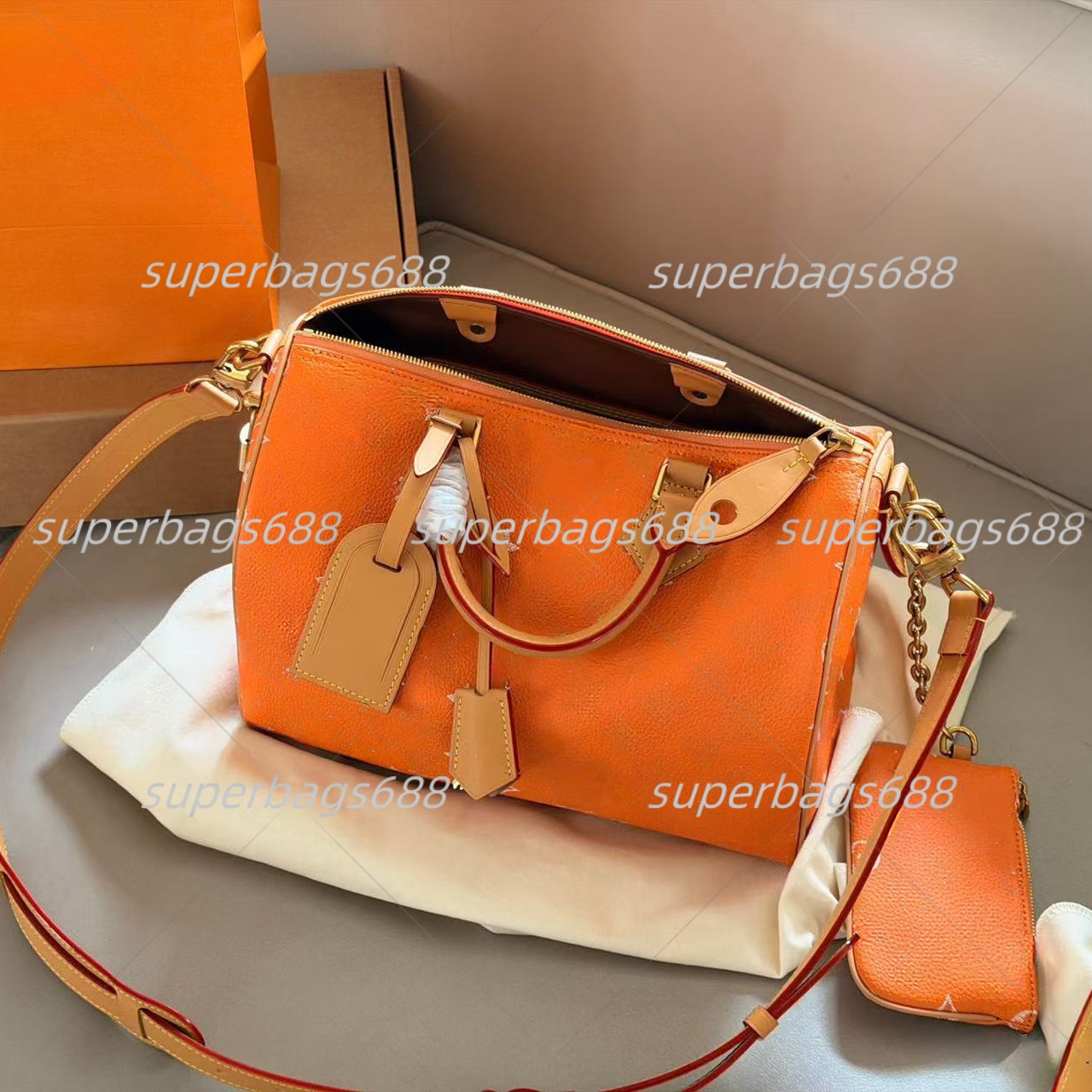 Soft 30 navy blue Lucky 30 Teddy p9 soft shoulder bag handbag lady tote bags luxury designer bag designer metal plate