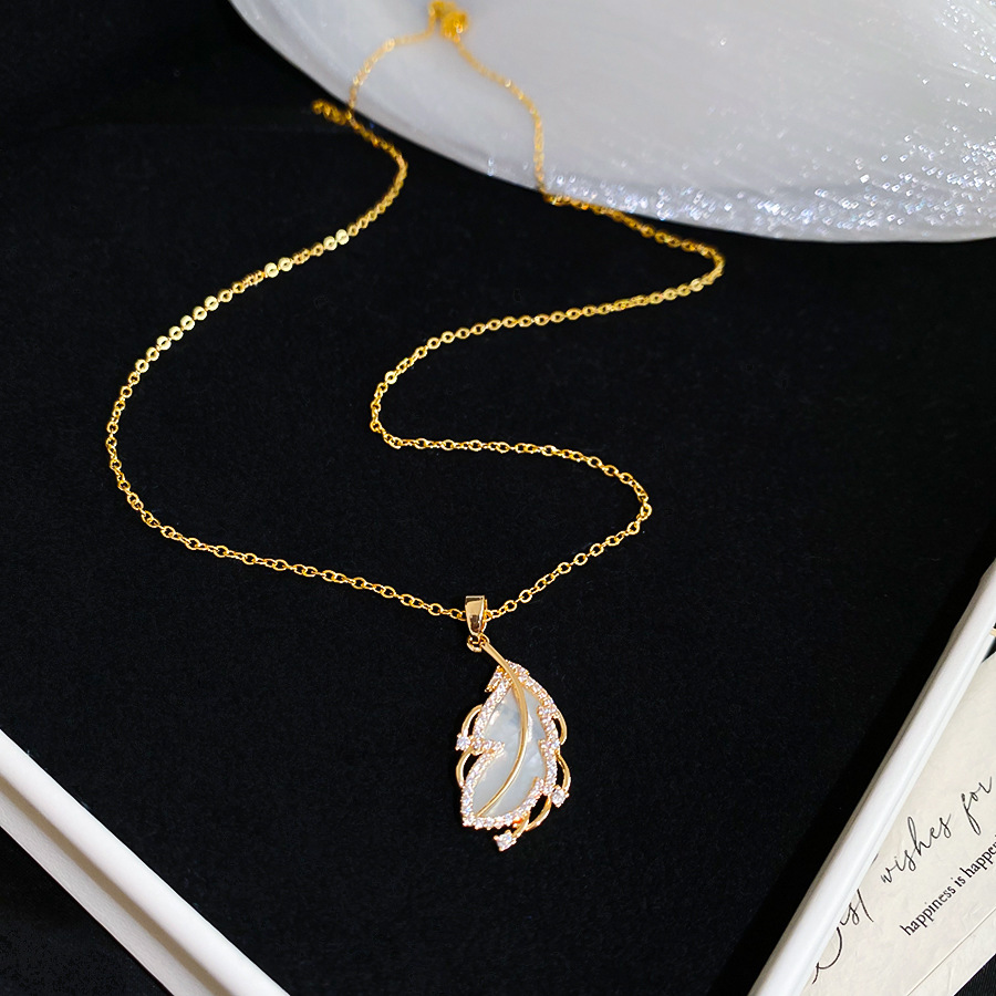 Feather long necklace, clavicle chain jewelry, light luxury and elegant, birthday gift - view 7