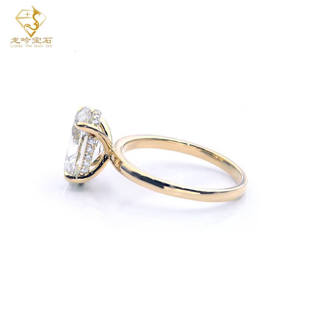 Custom Oval Cut Lab Grown Diamond Ring 14k Solid Gold IGI Certified CVD HPHT Diamond Ring Anniversary Wedding Ring for Women Men