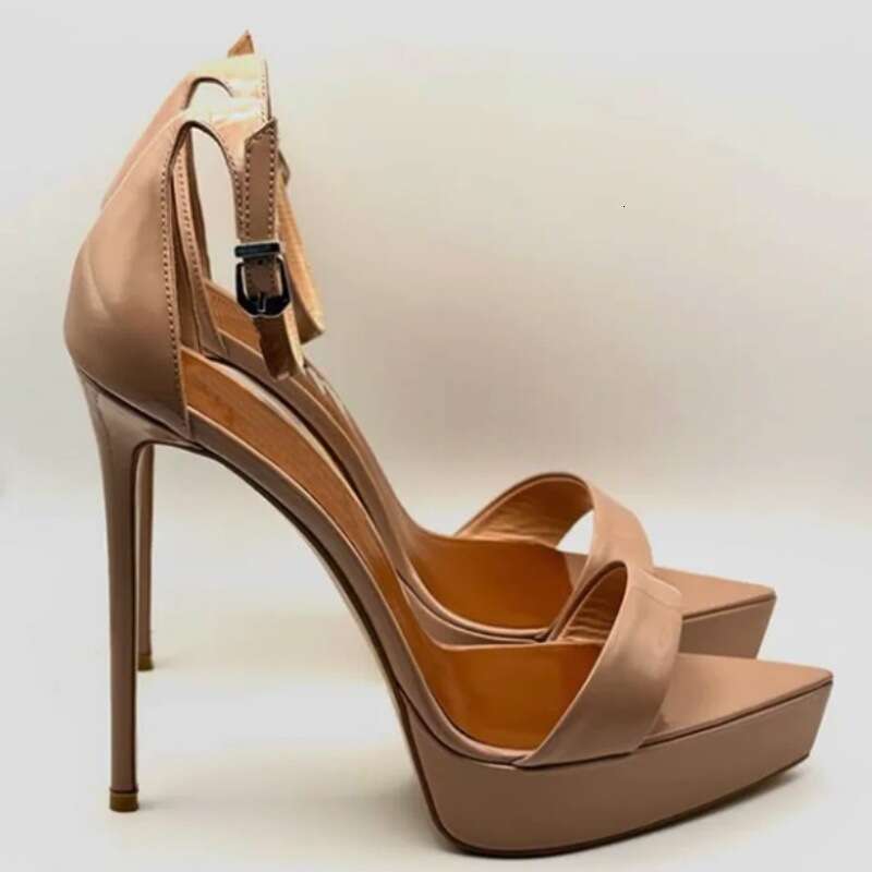 Women 2026 European And American Light Luxury Fashion Sandals Pointed Toe Platform Roman Buckle Stiletto Heel Party High Heels