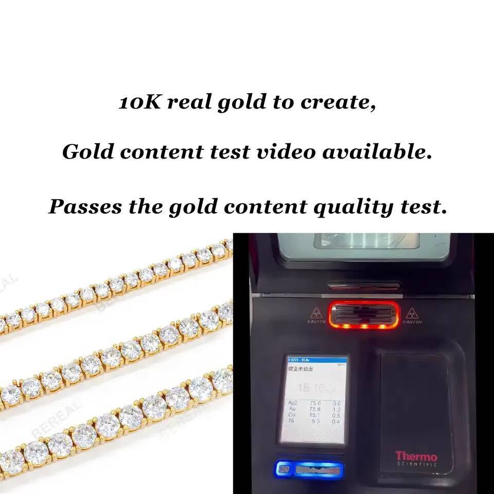 Real 10K 14K 18K Solid Gold Tennis Chain Bracelet Fast Delivery 3mm 4mm 5mm Vvs Moissanite Diamond Tennis Chain Necklace Jewelry