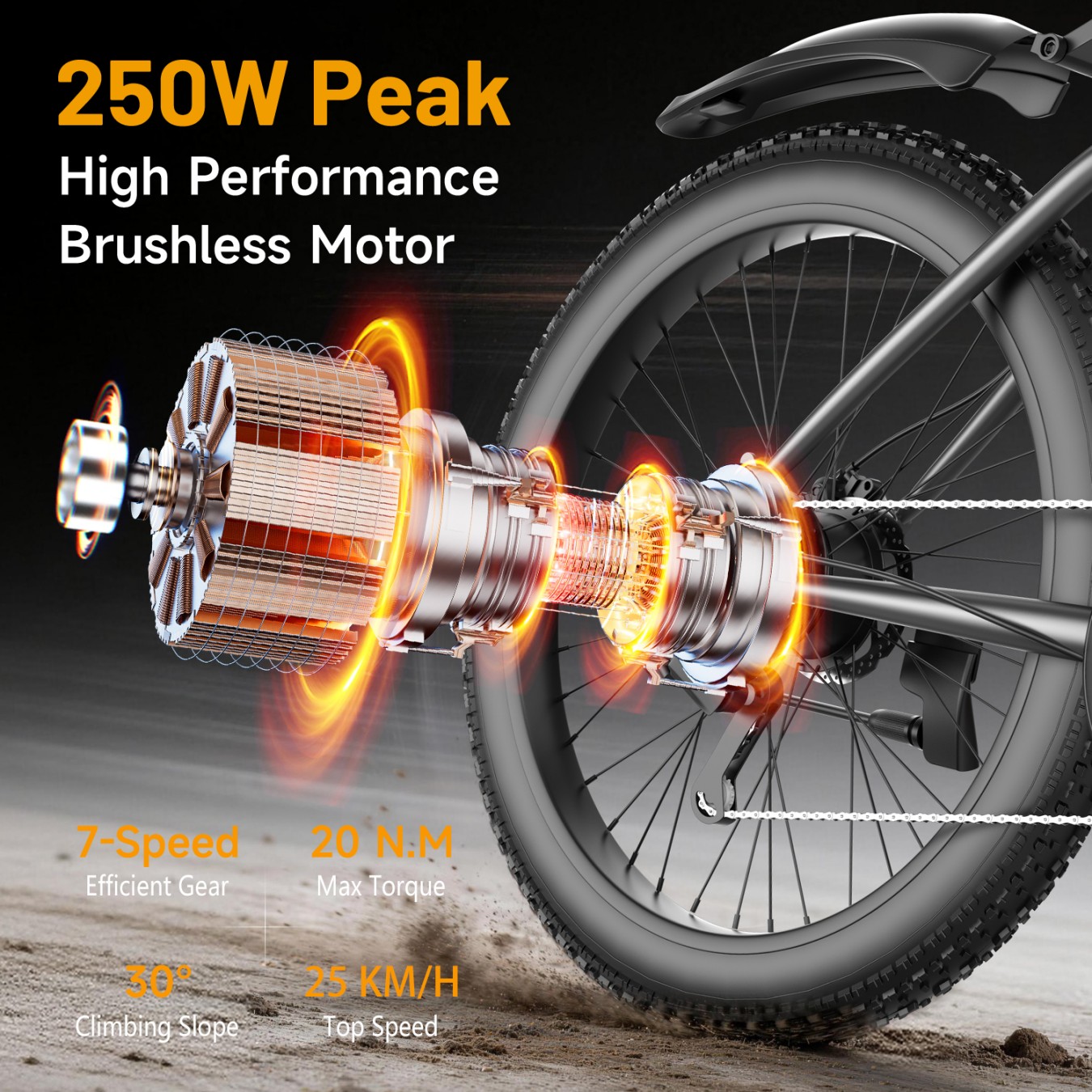 LIZIFLY G73 26 Inch Electric Mountain Bike Off-road 250W Adults E-Bike 48V 13AH Commuter Bicycle 60km Long range 25kmh
