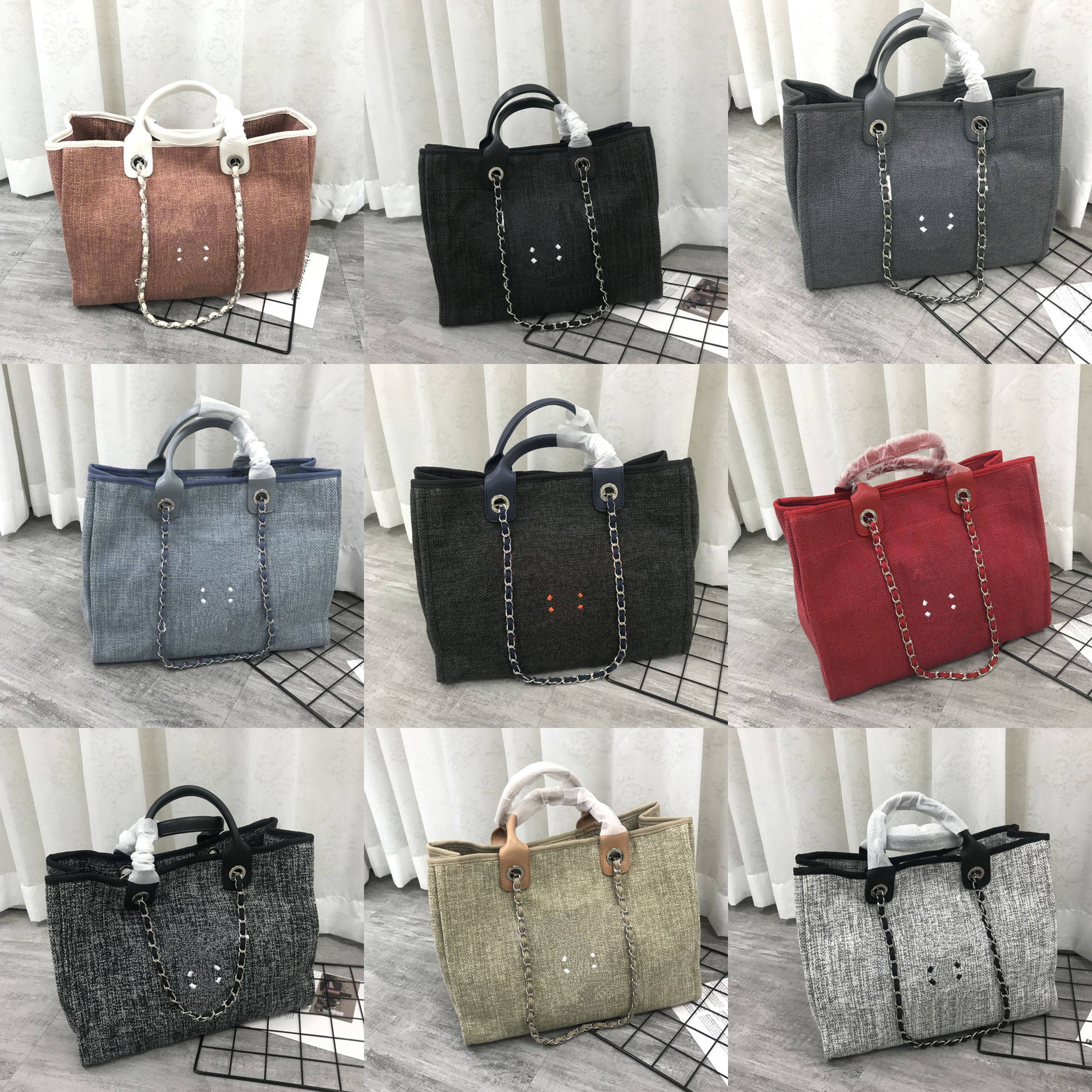 Designer bag Luxury Bag high quality Large Capacity Denim Canvas Tote Bag letters embroidery Shoulder Bag Casual Beach Bag Chain Strap Vintage Handbag shopping bags