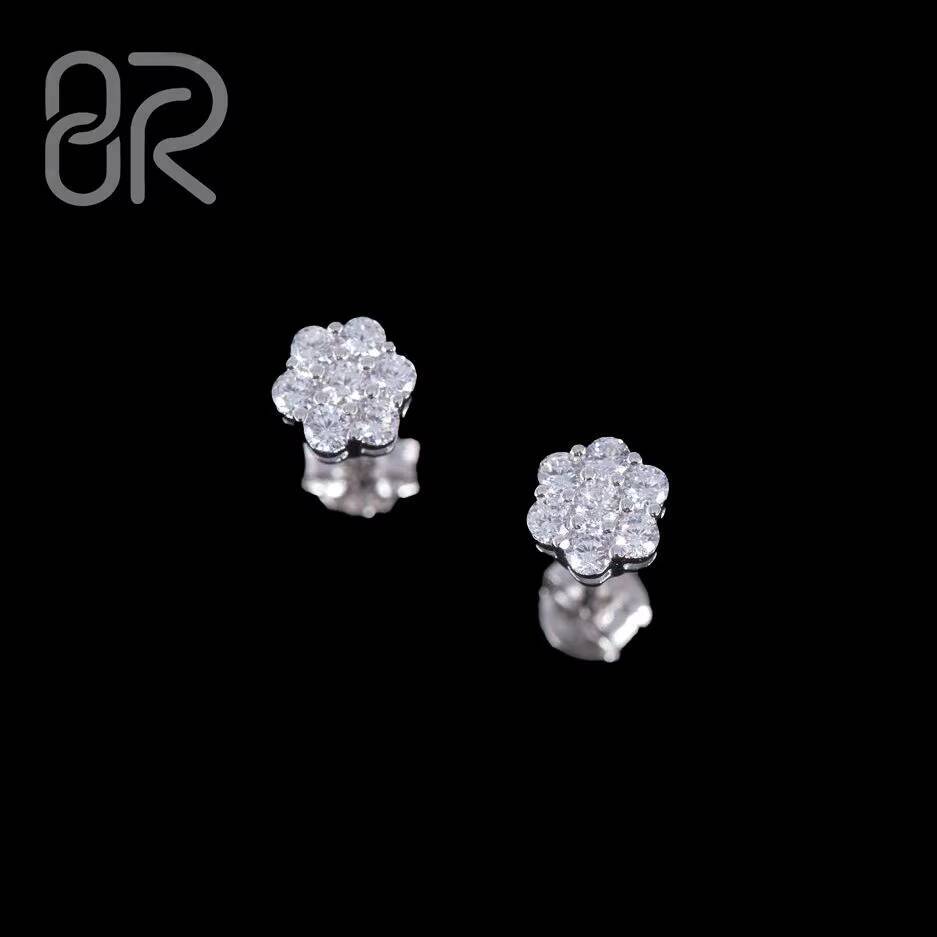 Wholesale Price 9MM Moissanite Earrings Ice Out Round Brilliant Cut Vvs Moissanite 925 Silver Stud Earrings for Men Women