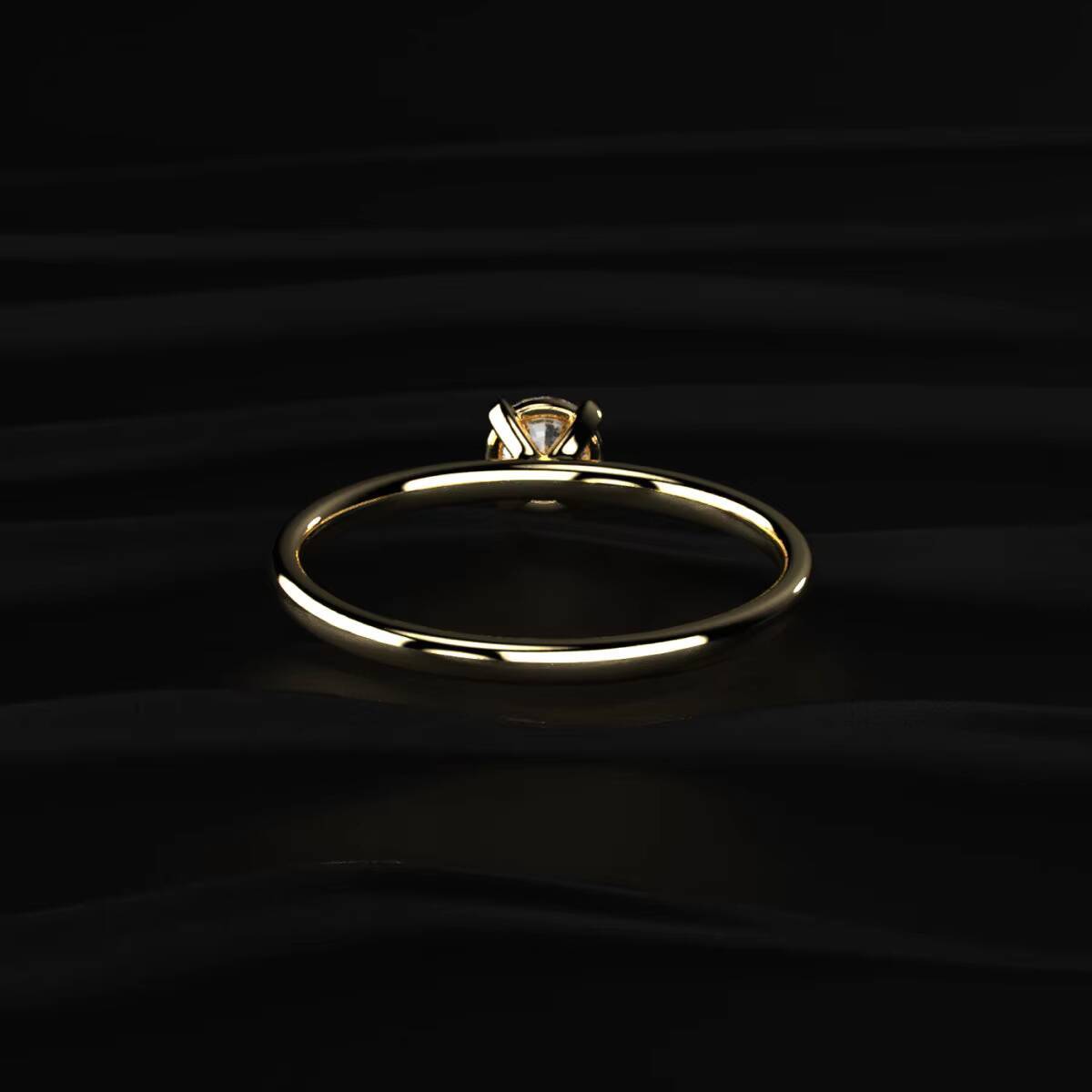 1ct Round Cut Moissanite Engagement Ring 14K Solid Gold Minimalist Solitaire Wedding Band Wholesale Fine Jewelry Gift for Her