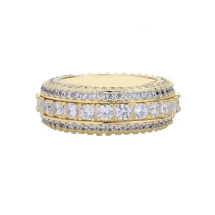 Luxury 925 Sterling Silver Moissanite Wedding Ring Hip Hop Style Sparkling Diamond Jewelry Bold Fashion Statement Eye Catching